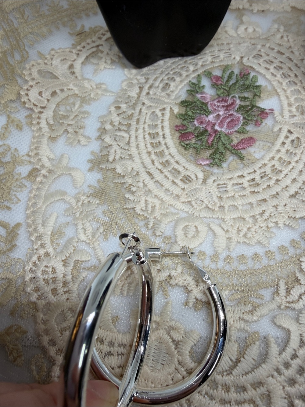 925 Sterling Silver Classic 2” Tube Hoop Earrings Timeless Everyday Statement - Picture 5 of 5